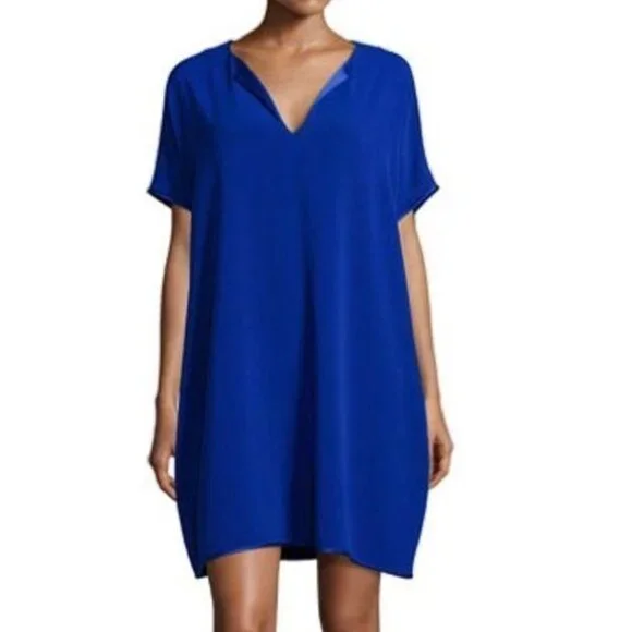 NWT Diane Von Furstenberg DVF Kora Shift Dress Size SMALL Cosmic Cobalt Blue - Picture 2 of 3